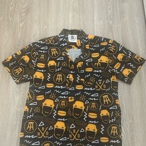 Barstool Sports Tropical Bros Spittin’ Chicklets Hockey Teeth Hawaiian Shirt